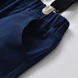 Kid Baby Autumn Boys Suit Bow Tie Long Sleeve Suspenders 4 Pcs Sets
