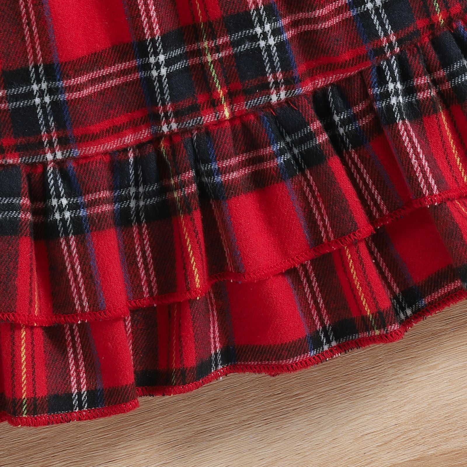 Kid Baby Girl Christmas Sanded British Plaid Casual Dress