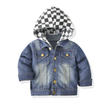 Kid Baby Boys Denim Jacket Top Plaid Jeans Coats
