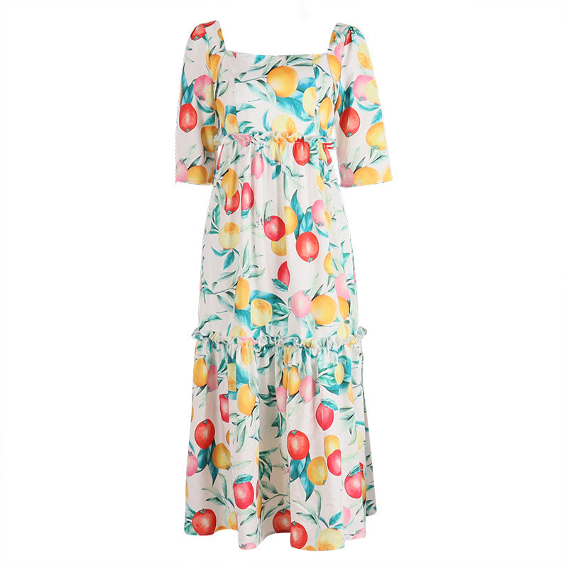 Family Matching Mother-daughter Lovely Print Summer Holiday Dresses