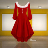 Family Matching Mother-daughter Velvet Square Collar Party Dress