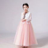 Kid Girl Long Sleeve Rainbow Princess Dress