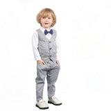 Gentleman Baby Boy Set Plaid Fashion Suits Formal 2 Pcs