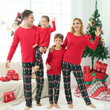 Family Matching Home Red Autumn Christmas Pajamas