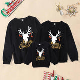 Family Matching Fashion Casual Christmas Elk Letter Printing Shirts