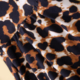 Kids Baby Girls Dot Long Lantern Sleeve Pleated Leopard Set 2 Pcs