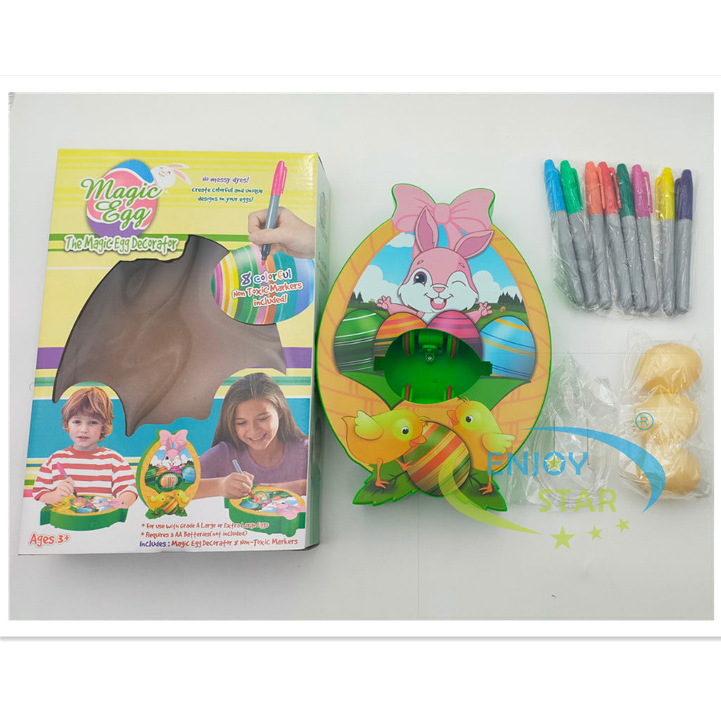 DIY Kid Toy Gift Hand-painted Set Electric Rabbit Easter Egg Drawing Machine