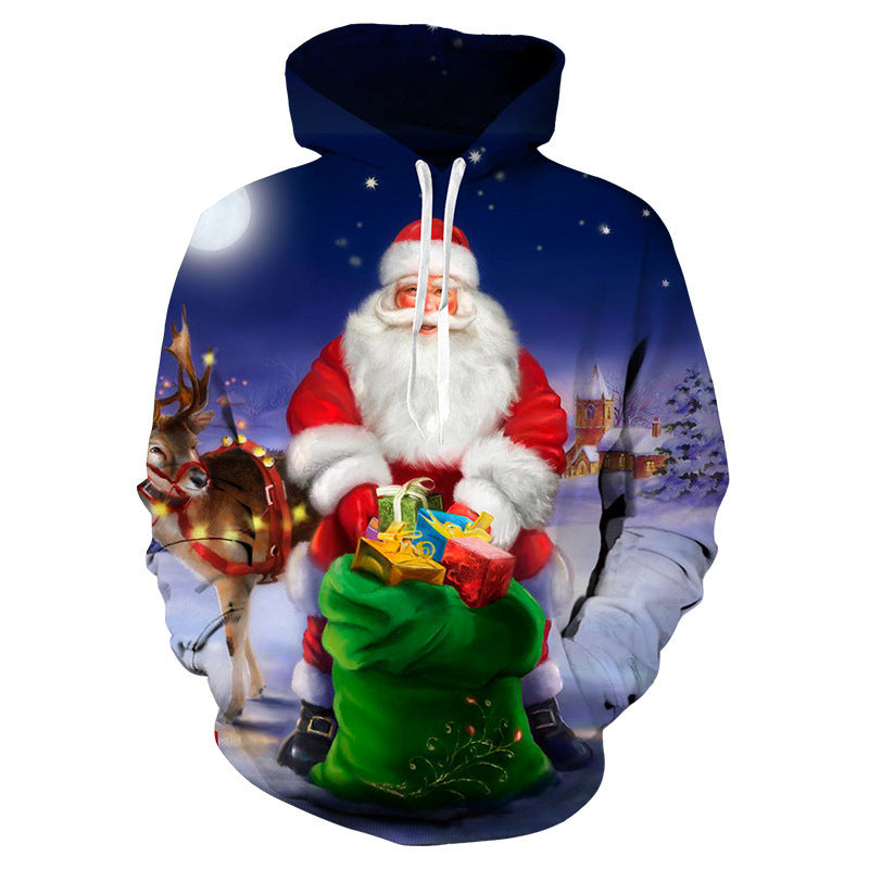 Kid Boy Girl Cartoon Christmas Santa Claus 3D Print Hoodie