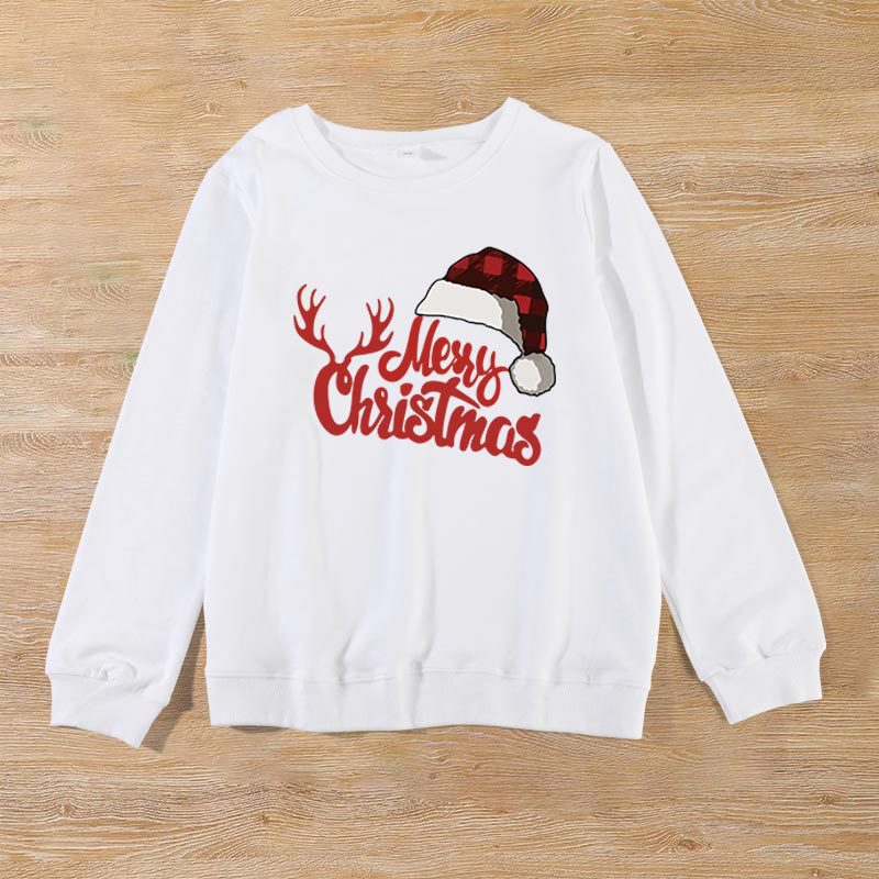 Family Matching Christmas Round Neck Warm Long Sleeved Shirts