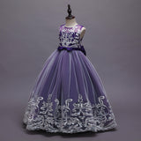 Kid Girl Princess Floral Lace Gown Sequins Gradual Change Dresses