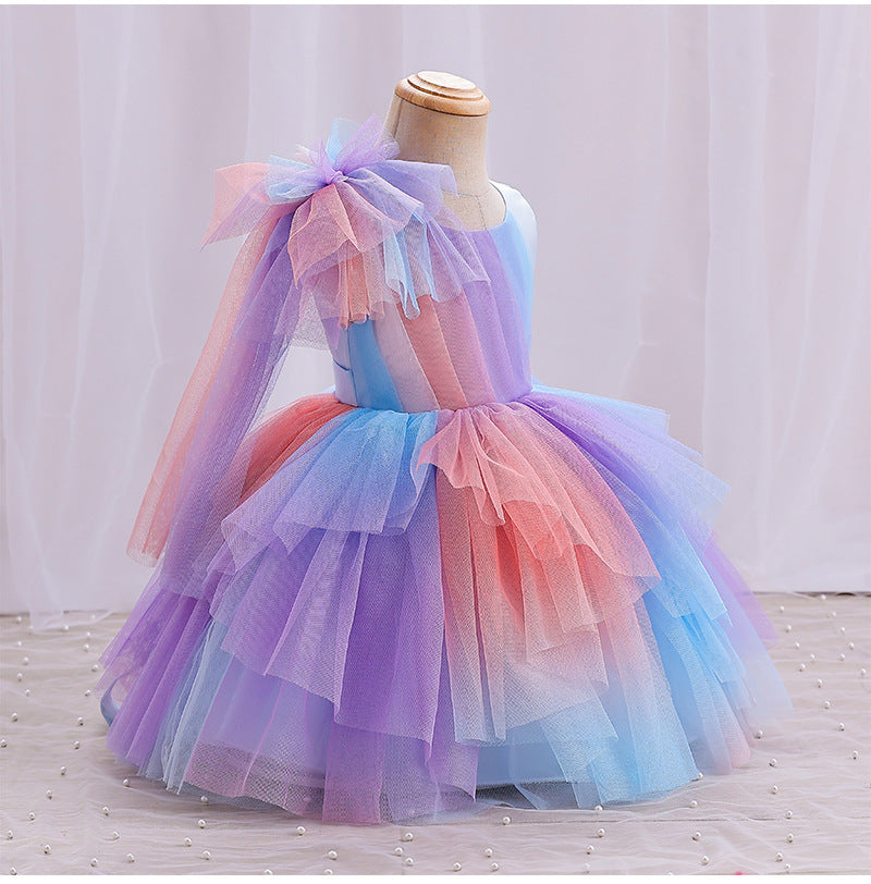 Kid Baby Girl Princess Piano Performance Gradual Evening Party Dresses
