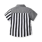 Kid Baby Boy Suit Summer Short Sleeve Striped Suspenders 2 Pcs Set