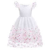 Kid Baby Girls Summer Embroidery Mesh Flower Princess Dresses