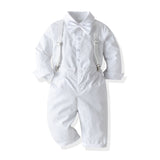 Kid Baby Boys Suspenders Bow Tie Batipm Suits 2 Pcs Sets