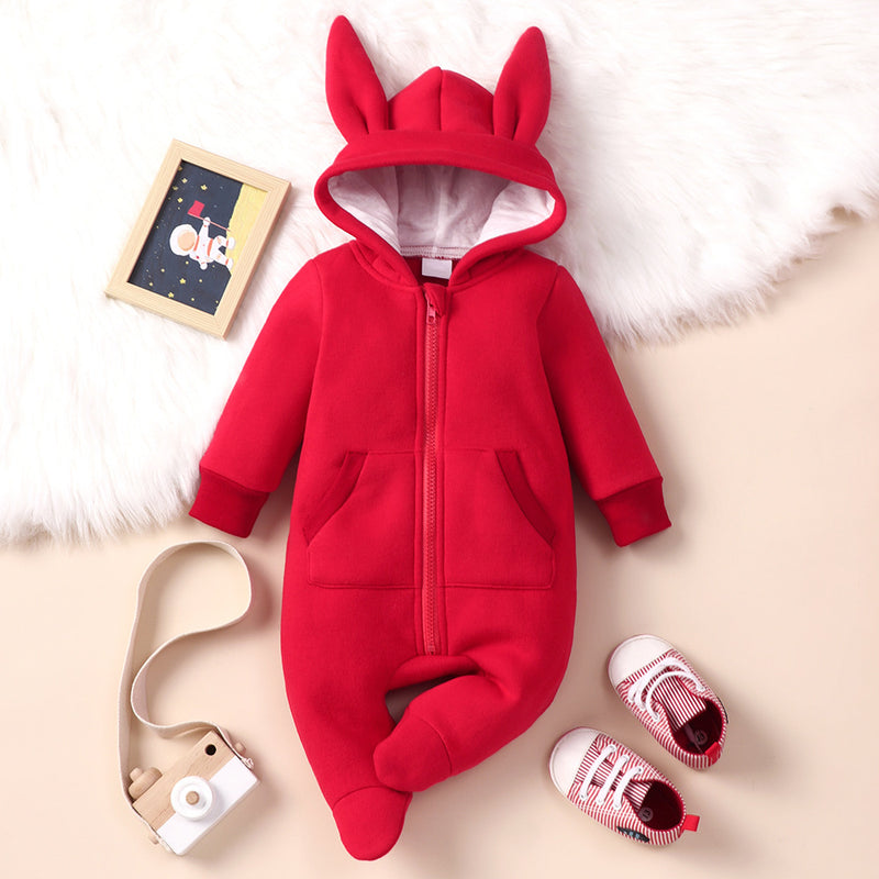 0-12M Baby Harried Long Sleeve Rabbit Bear Ears Rompers