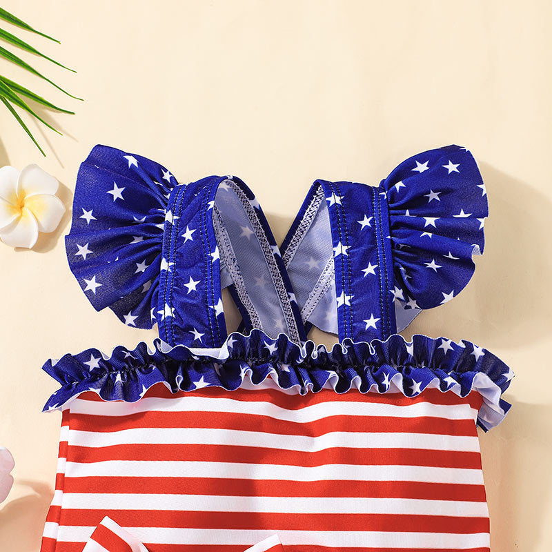 Kid Baby Girls One-piece Swimsuit Vest Triangle Crawl Rompers