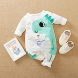 Baby Boys Premium 6 Dinosaur Pattern Bodysuit Romper