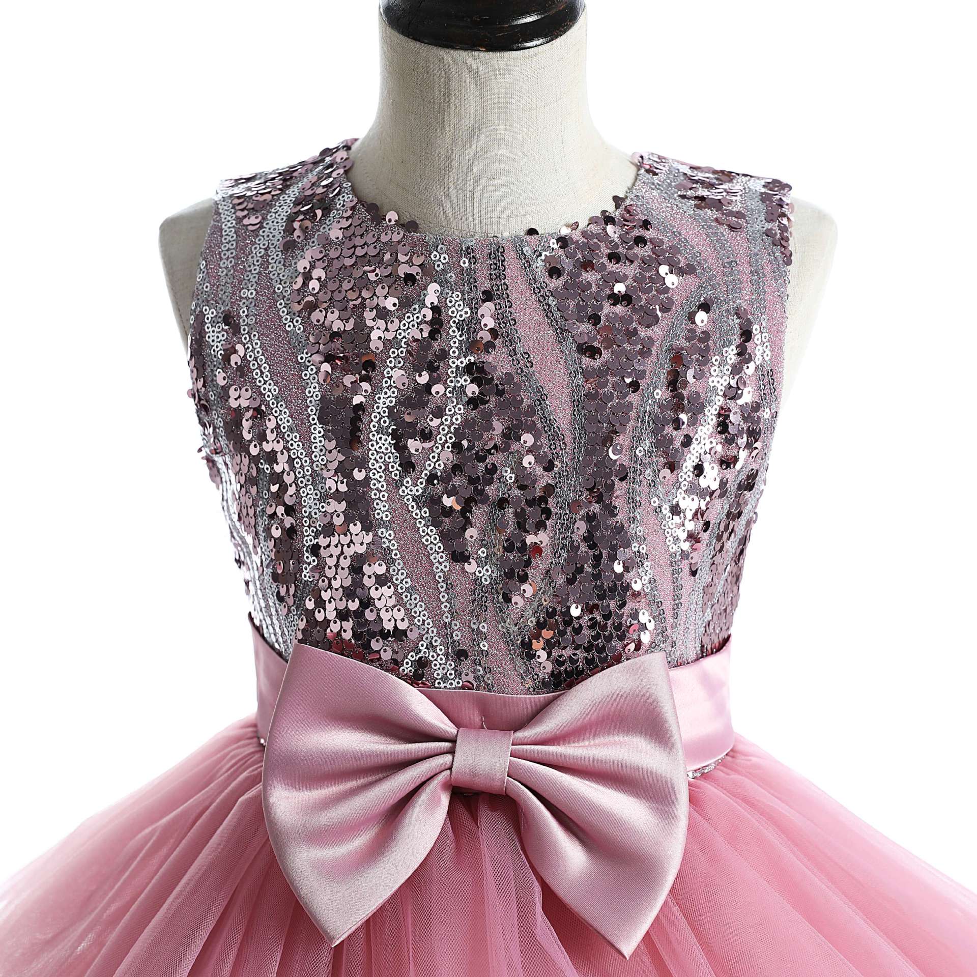 Kid Girl Princess Autumn Sequined Party Dresses