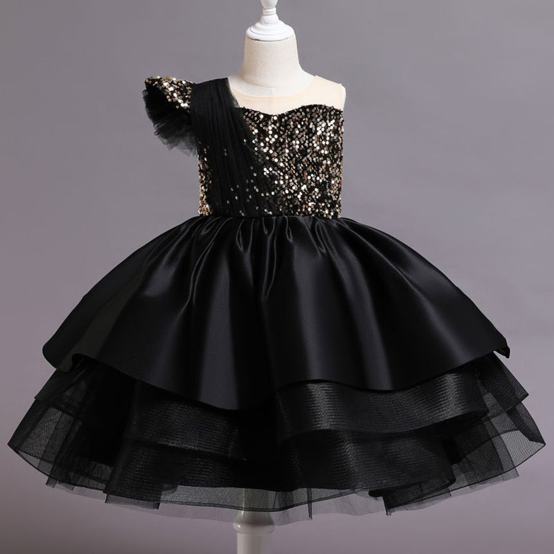 Kid Baby Girl Birthday Princess Catwalk Tutu Sequined Piano Dresses