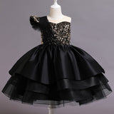 Kid Baby Girl Birthday Princess Catwalk Tutu Sequined Piano Dresses