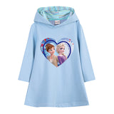 Kid Baby Girl Knitted Hooded Ice Princess Spring Autumn Dress