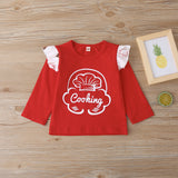 Baby Girl Suit Valentine's Day Printed Red Cotton 2 Pcs Sets