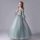 Kid Girl Princess Long Sleeve Autumn Spring Birthday Evening Dress