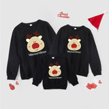 Family Matching Round Neck Warm Christmas Cartoon Bear Shirts Tops
