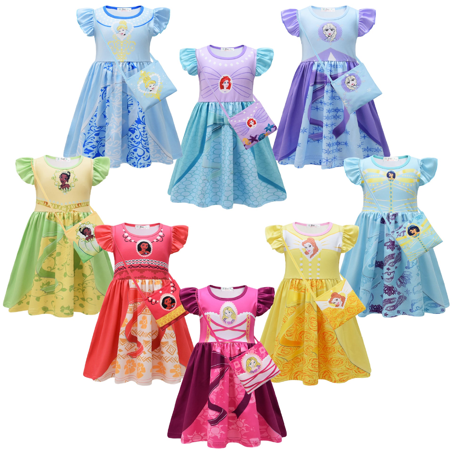 Kid Girl Halloween Plays Costume Party Casual Dress 2 Pcs