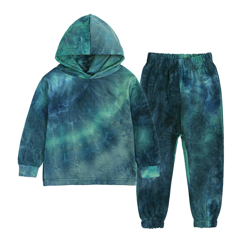 Kid Baby Girls Autumn New Tie-dyed Long Sleeve 2 Pcs Set
