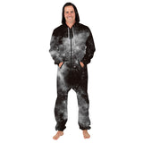 Family Matching Star Digital Print Fashion Zipper Long Sleeve Pajamas