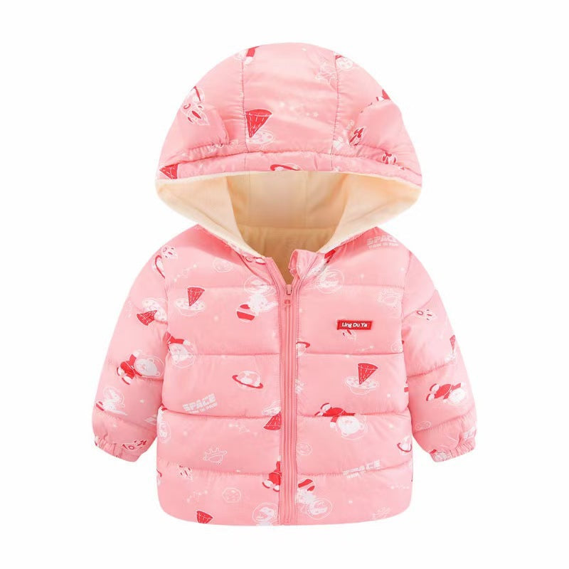 Kid Baby Girl Boy Winter Foreign Thick Cotton-padded Jacket Coats