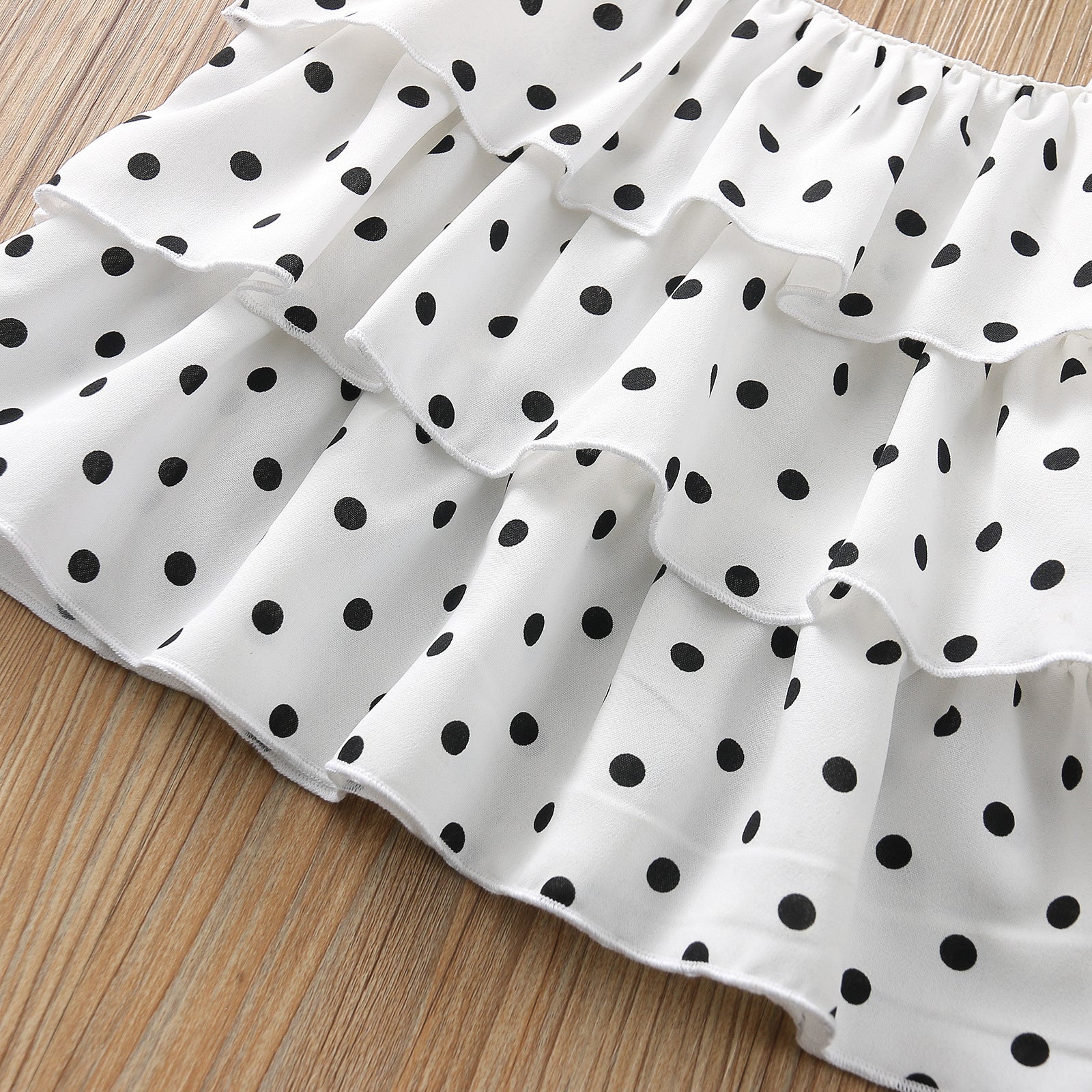 Summer Kid Baby Girls Polka Dot Halter Top Jean Shorts 2 Pcs Sets