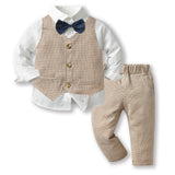 Kid Baby Boys Suit British Handsome 3 Pcs Sets