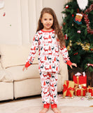 Family Alphabet Cartoon Fawn Christmas Printed Homewear Pajamas