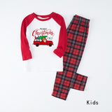 Family Matching Home Suit Christmas Plaid Patchwork Print Pajamas