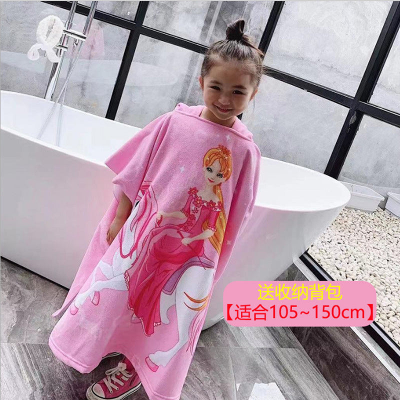 Kid Baby Boy Girl Bath Towel Cotton Hooded Cloak Beach Towel Pajamas