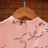 Kid Girls Princess Retro Long-sleved Autumn Winter Flower Dress