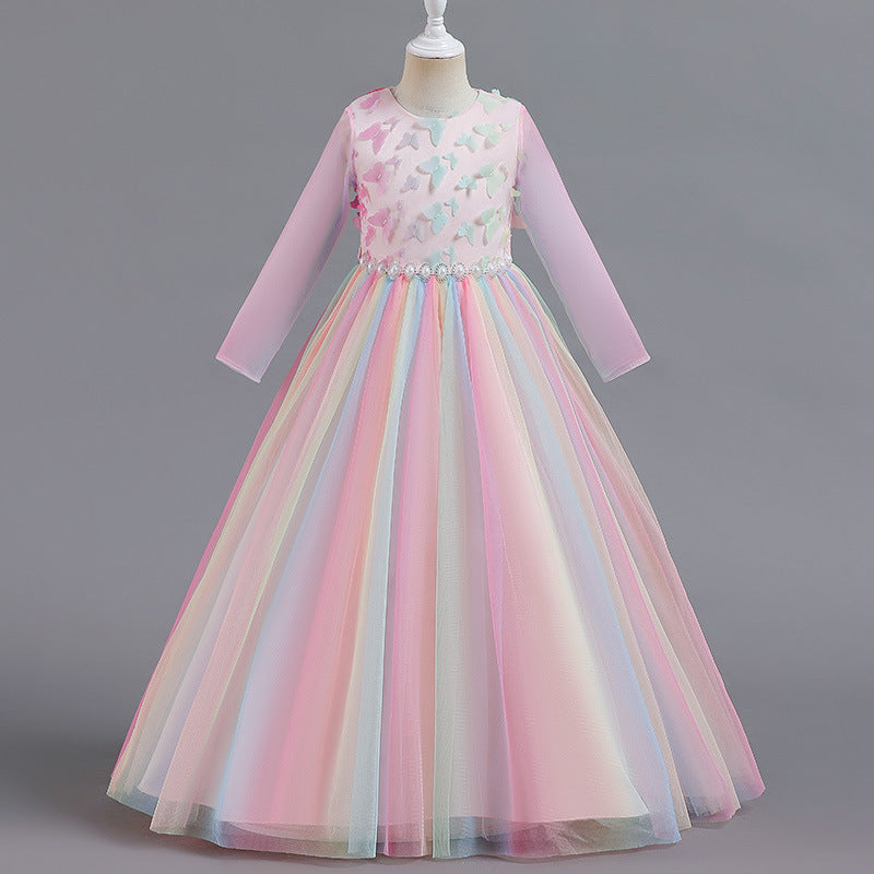 Kid Spring Autumn Long Sleeve Evening Princess Dress