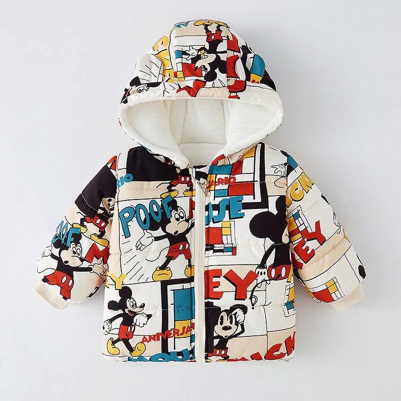 Kid Girl Padded Jacket Cashmere Go Out With Down Cotton Coats