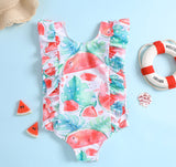 Kid Girls Summer Beach Wind One-piece Swimsuits
