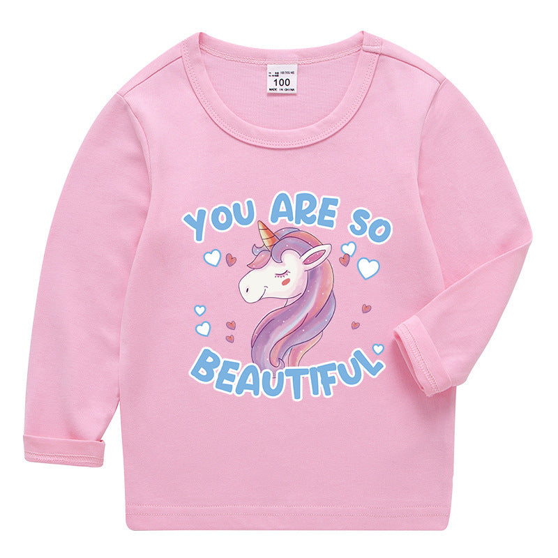 Kid Baby Girls Bottom Solid Color Fall Trend Cotton T-Shirt