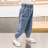 Spring Autumn Kids Baby Boys Trousers Jeans Casual Loose Denim Pants