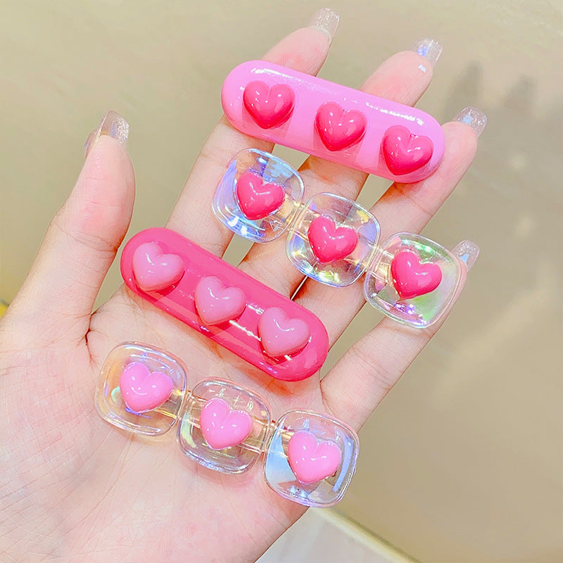 Kid Girl Heart Hair Clip Duck Clip Headpiece Hair Accessory Headwear