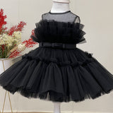 Baby Girl Sleeveless Performance Bow Gauze Princess Dresses