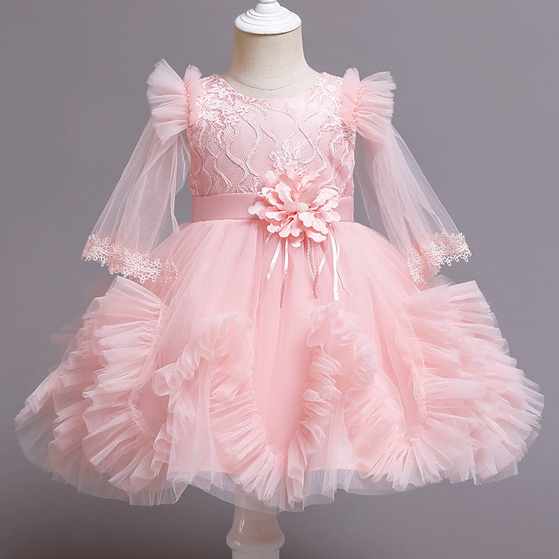 Baby Girl Princess Piano Performance Gauze Pompous Flower Dress