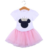 Kid Baby Girls Summer Cartoon Short Sleeve 2 Pcs Sets