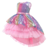 Kid Baby Girl Flower Mesh Gauze Princess Pompadour Dresses