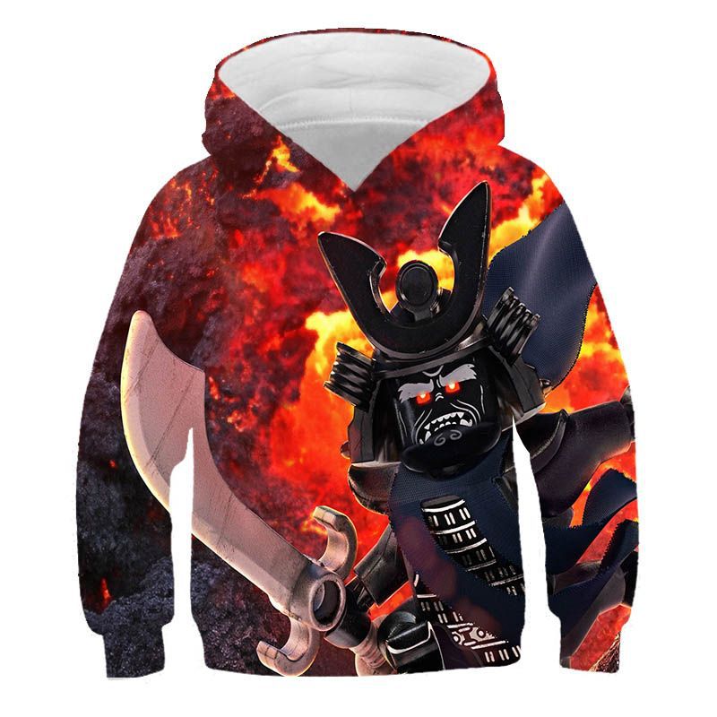 Kids 3D Print Cartoon Loose Long Sleeves Hoodie