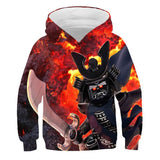 Kids 3D Print Cartoon Loose Long Sleeves Hoodie